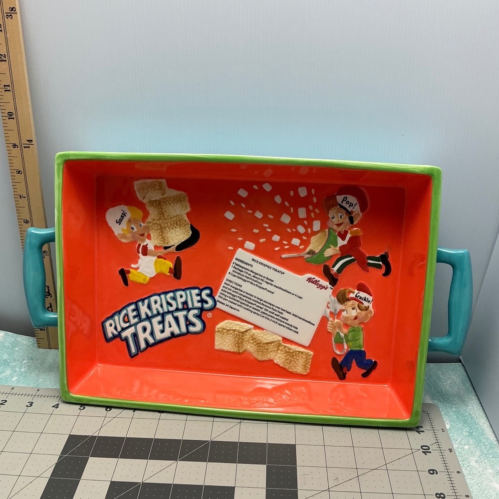 Vintage Kelloggs‎ Rice Krispies Treats Ceramic Baking Dish Snap Crackle Pop 2005